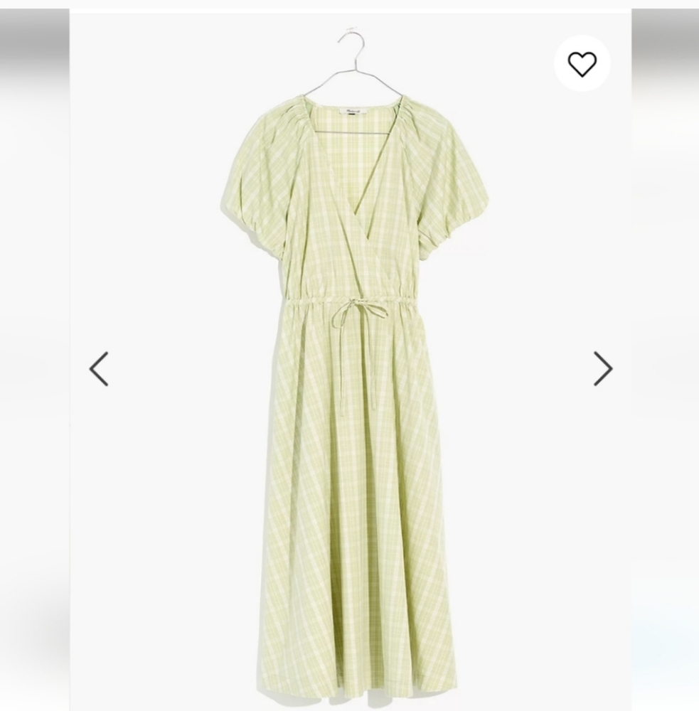 Madewell Plaid Tie-Waist Midi Dress